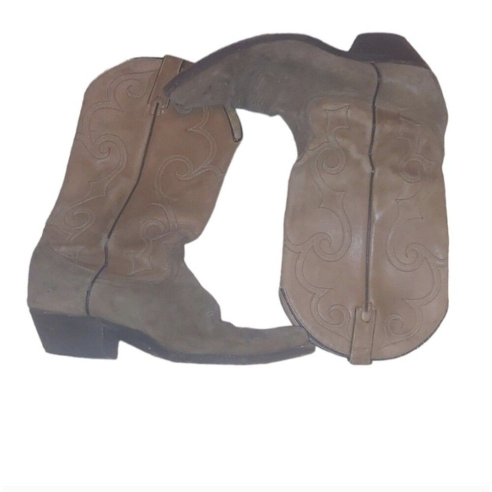 Biltrite Men's Leather Cowboy Boots Tan Brown, Size 10.5 D